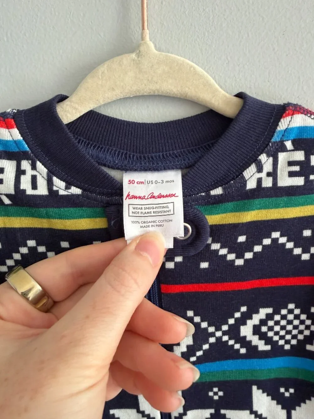 Hanna Andersson Baby Holiday Zip Sleeper in Apres Ski 0-3M